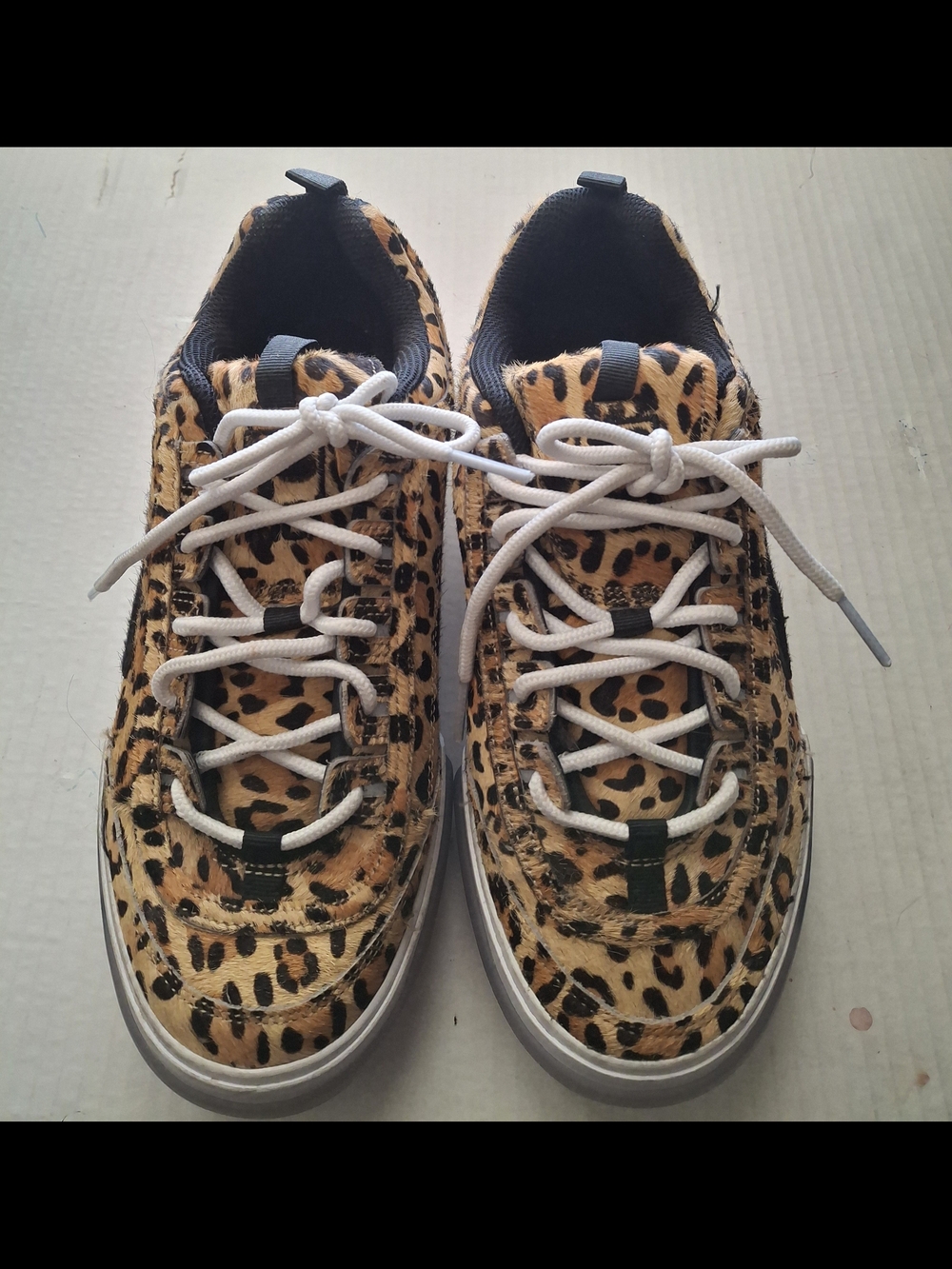 Fila Disrupter II Womens Leopard Print Sneakers - Tan/Black